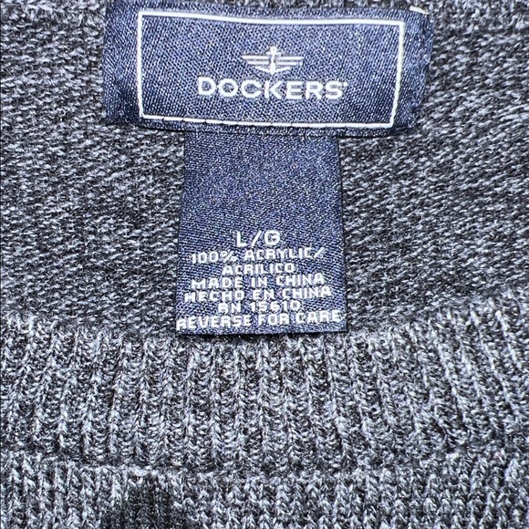 Dockers Men's Crewneck Argyle Sweater - Black and Gray - Picture 2 of 3